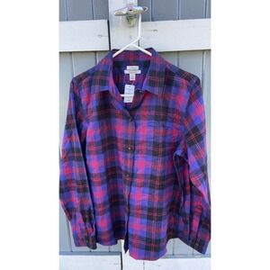 LL Bean Scotch Plaid Flannel Shirt Womens Medium New with Tags